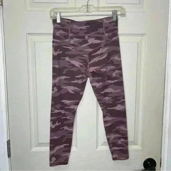 Athleta Pants - Athleta Elation 7/8 Tight Leggings Mauve Pink Camo High Rise Sz SP
